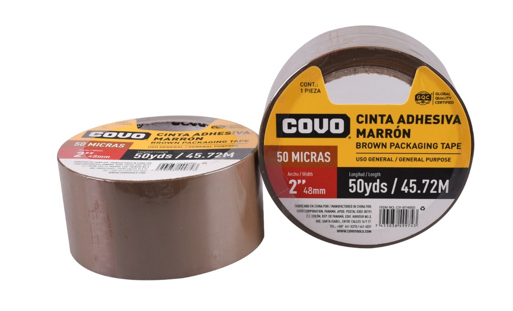CINTA EMBALAR MARRON x 50Y COVO 5-715