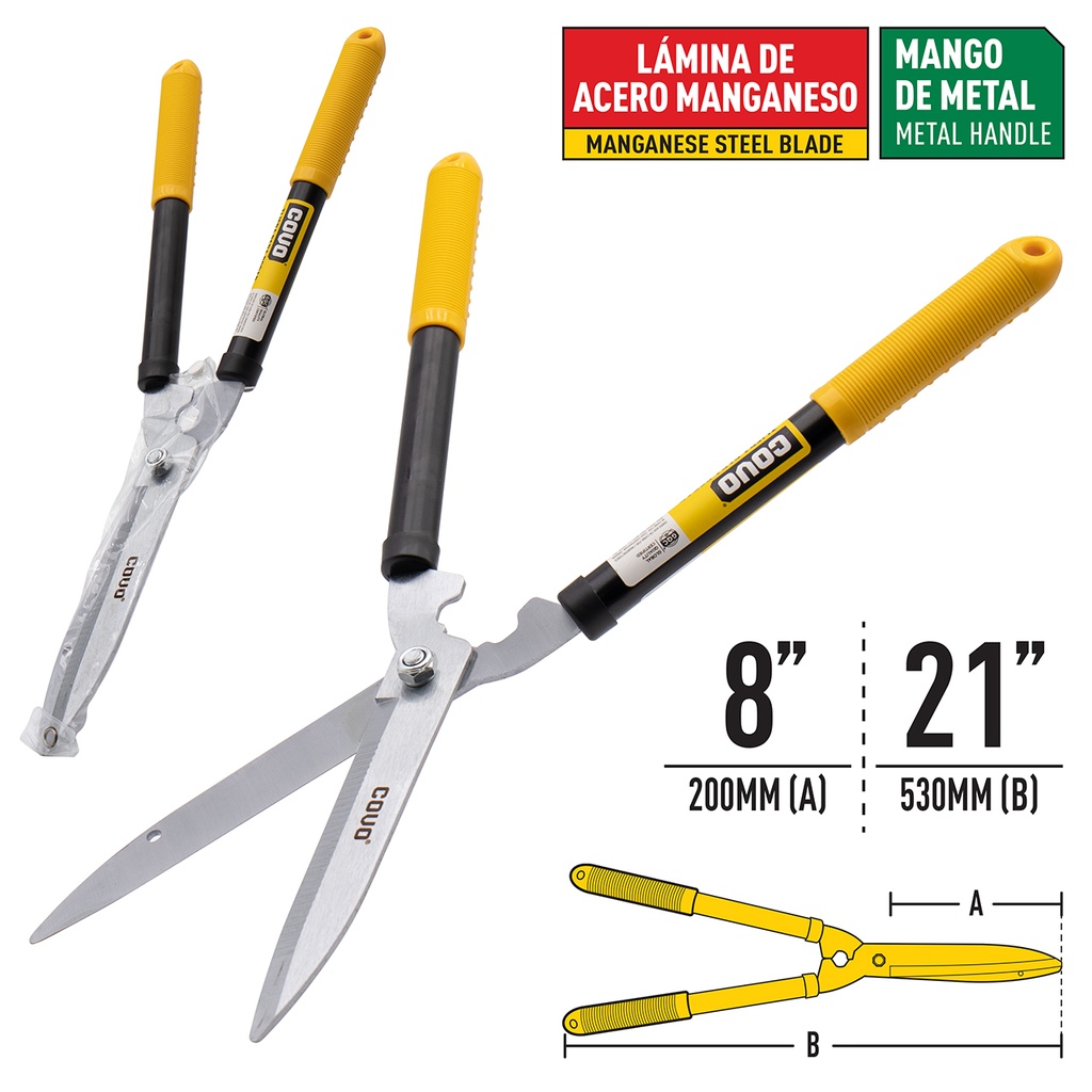 TIJERA PARA PODAR 21" MANGO GOMA COVO 5-719