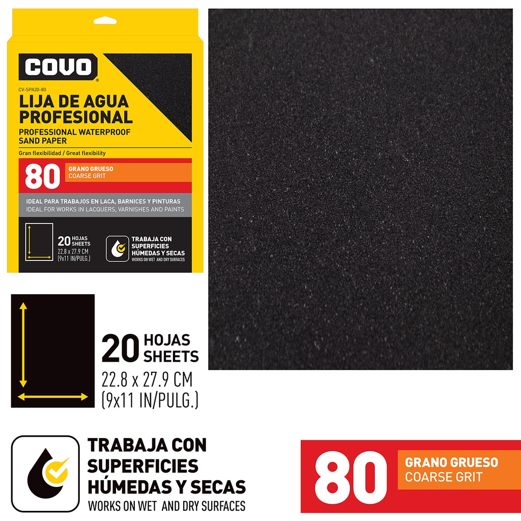 LIJA GRANO 80 x UNID COVO 5-730