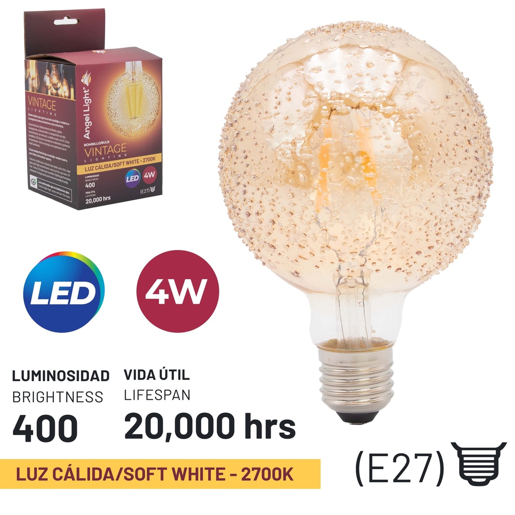 BOMBILLO VINTAGE LED 4W 110v ANGEL LIGHT 5-744