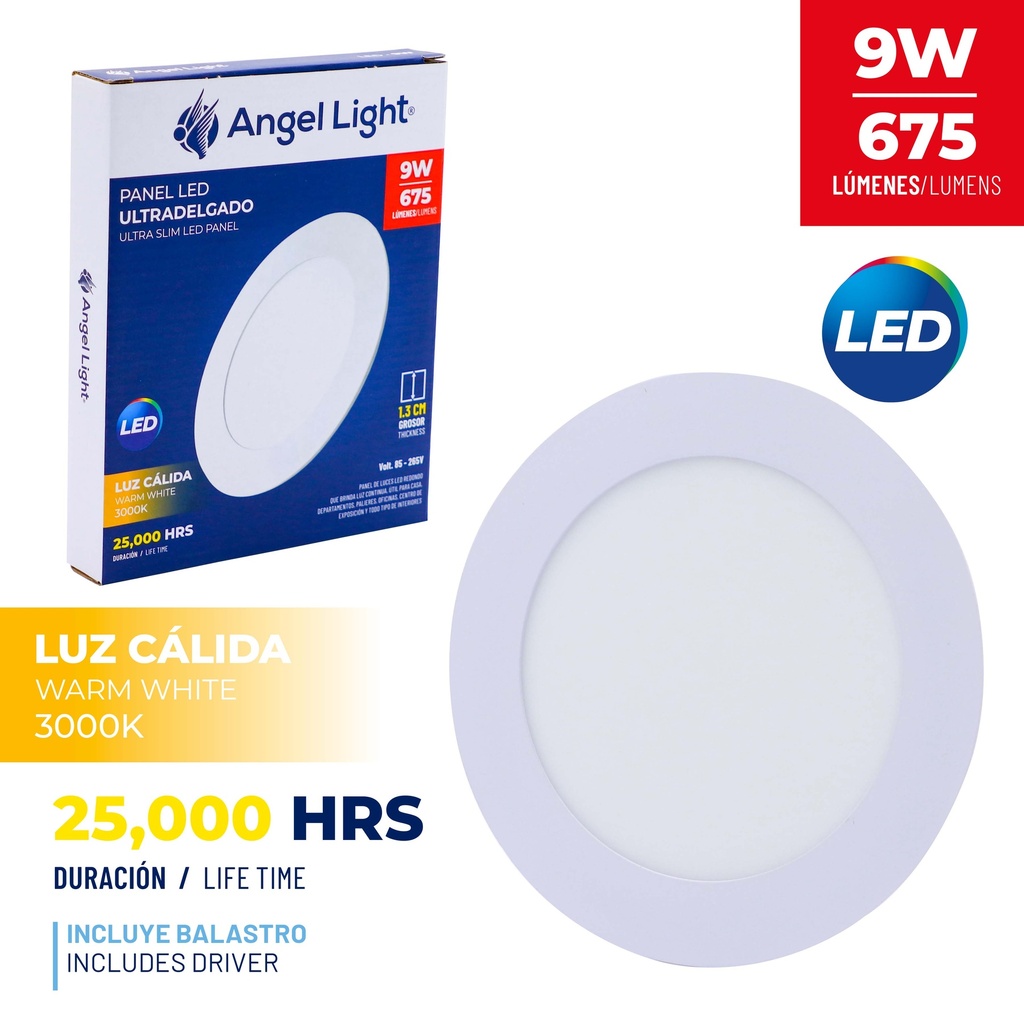 PANEL LED EMP RED LUZ CALIDA 9W ANGEL L 5-774