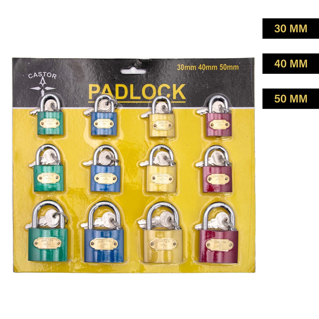 CANDADOS SET 30-40-50 12 PIEZAS CASTOR 5-789