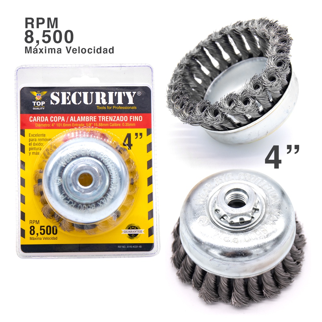 CEPILLO CIRC TRENZADO 4" x 5/8 SECURITY 5-792