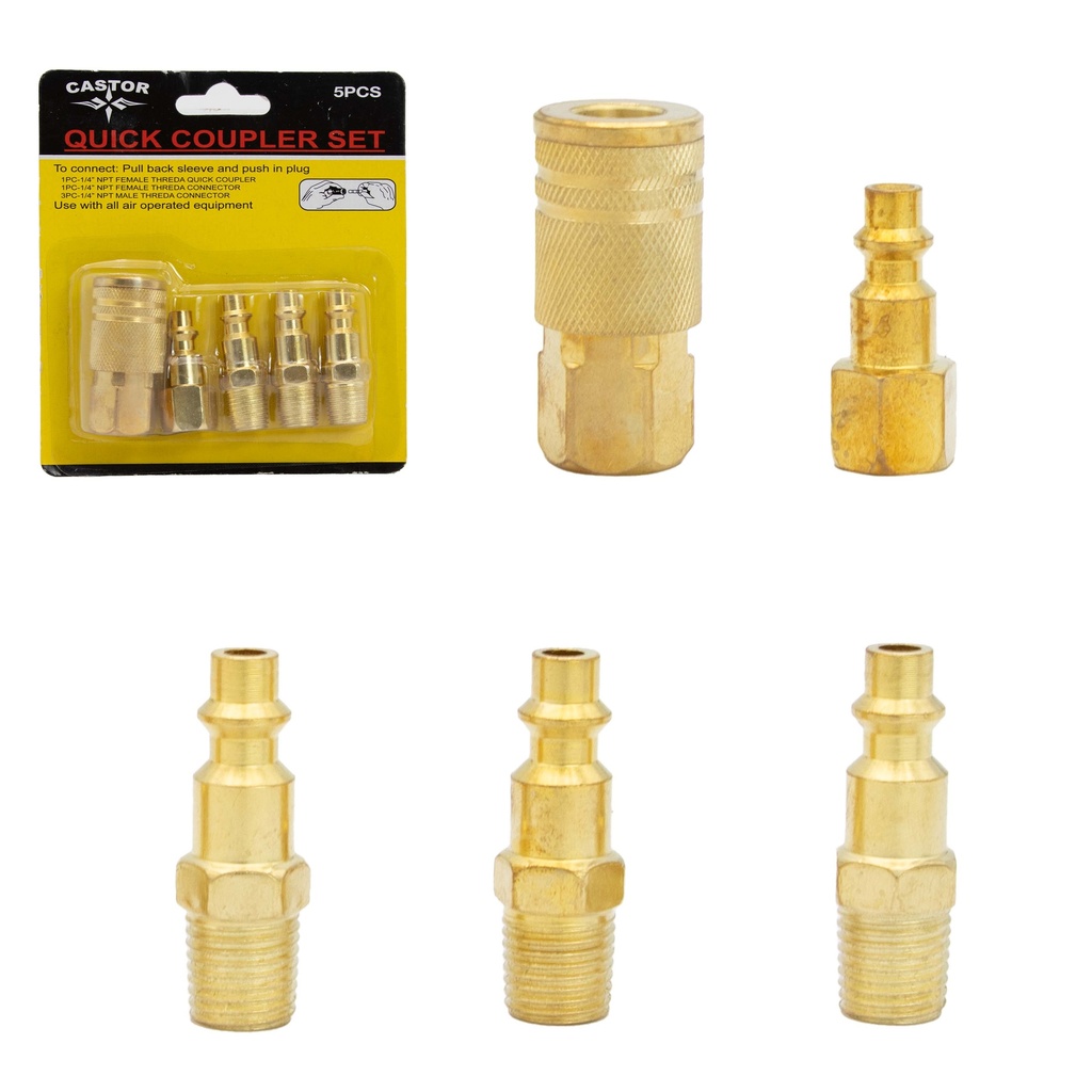 ACOPLES P/COMPRESOR 5 PIEZAS BRONCE CASTOR 5-803