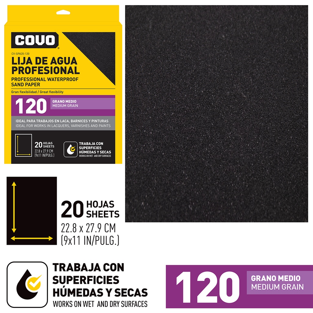 LIJA GRANO 120 x UNID COVO 5-843