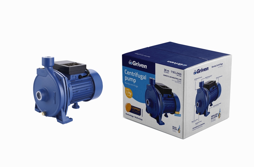 BOMBA CENTRIFUGA 1" HP 100% COBRE GRIVEN 5-850