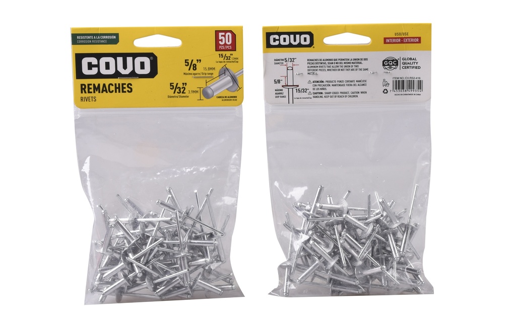 REMACHE ALA ANCHA 5/32" X 5/8" x 50 UNID COVO 5-873