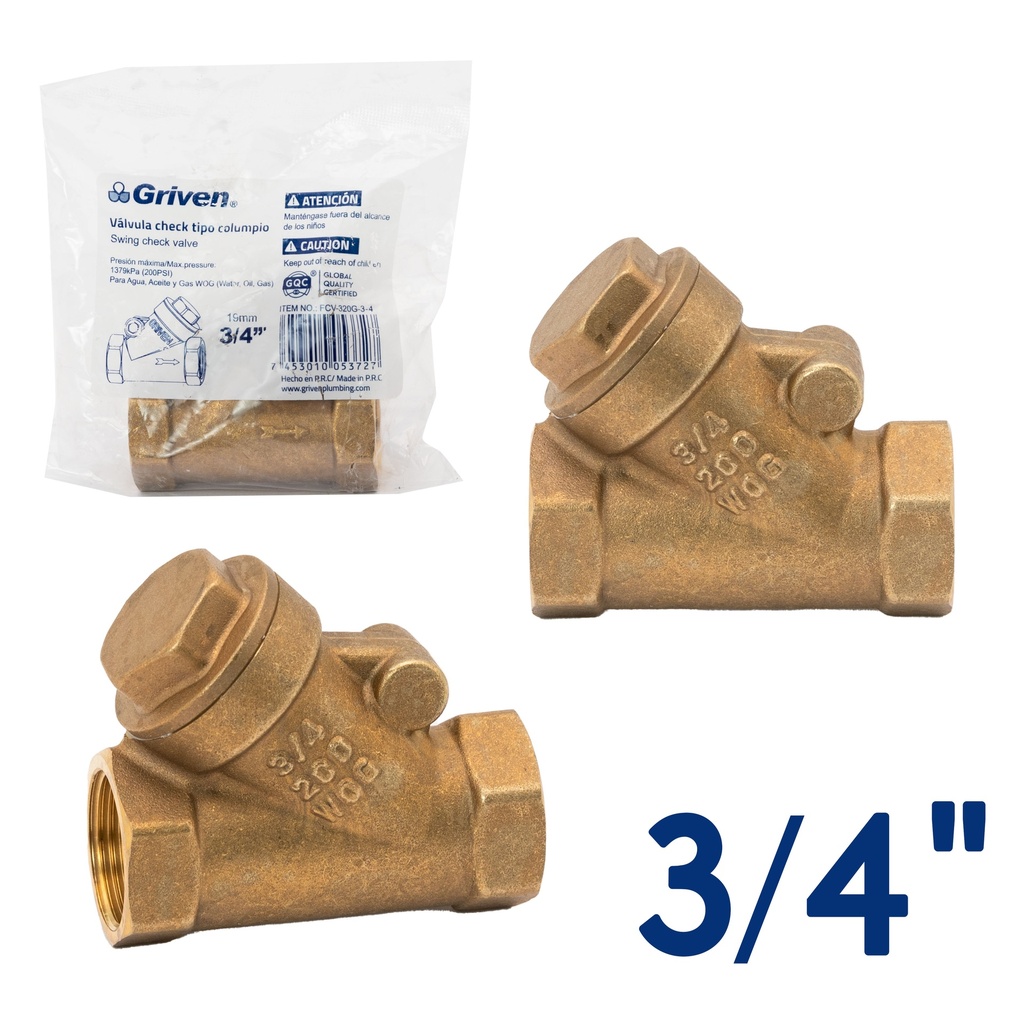 VALVULA CHECK SWING x 3/4" GRIVEN 5-887