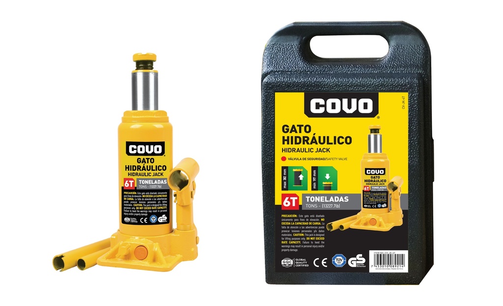 GATO BOTELLA 6 TON C/ESTUCHE COVO 5-906