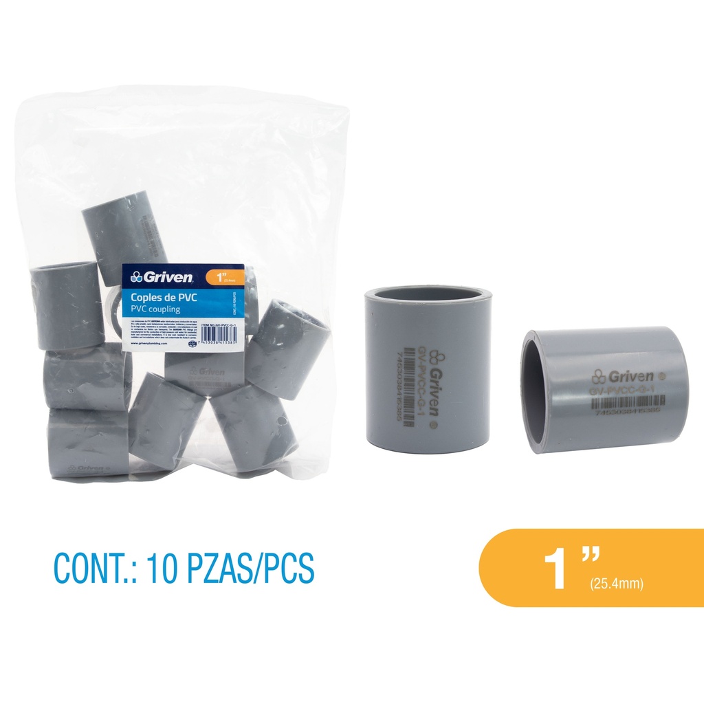 UNION AGUA FRIA 1" GRIS GRIVEN 5-930