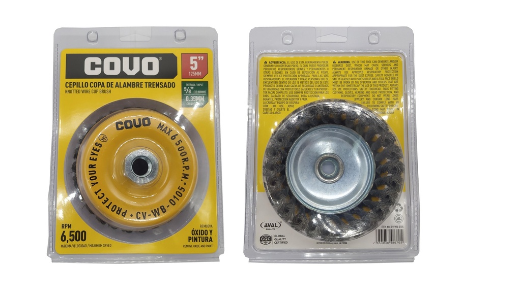 CEPILLO CIRC ALAMBRE TRENZADO 5" x 5/8 COVO 5-931