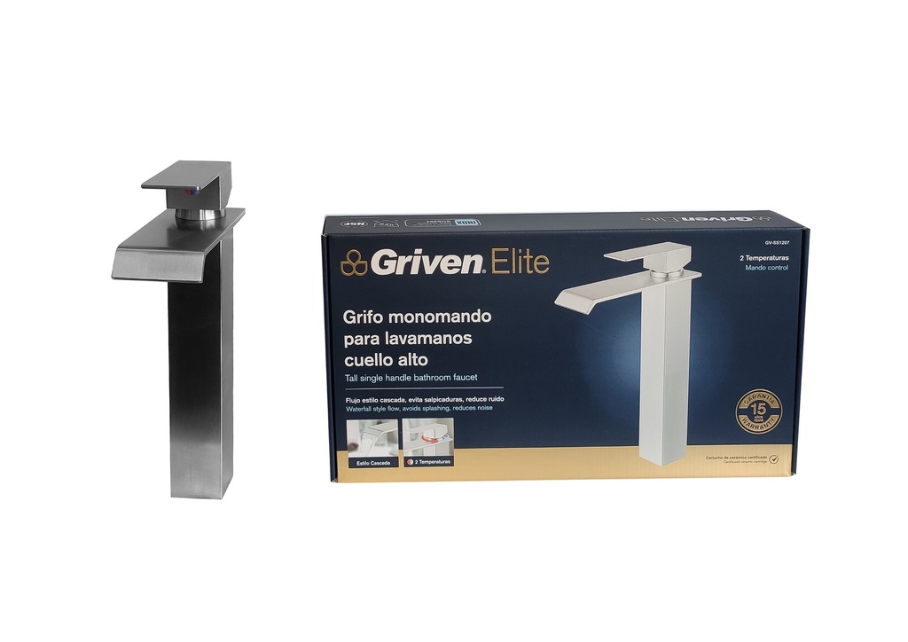 LLAVE LAVAMANO ALTA MONOMANDO x 28 CM GRIVEN ELITE 5-954