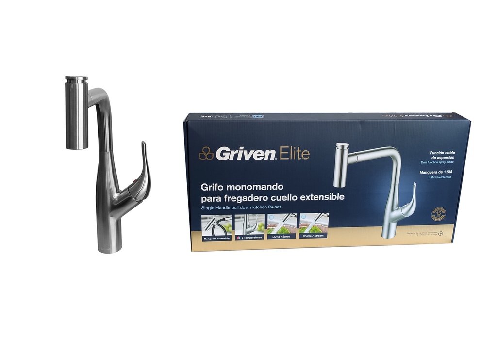 LLAVE FREGADERO MONOMANDO EXTENSIBLE GRIVEN ELITE 5-958
