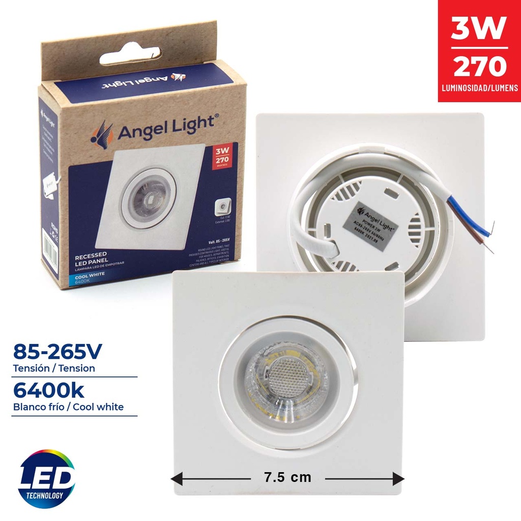 PANEL LED EMP CUAD MOVIBLE 3W ANGEL LIGHT 5-964