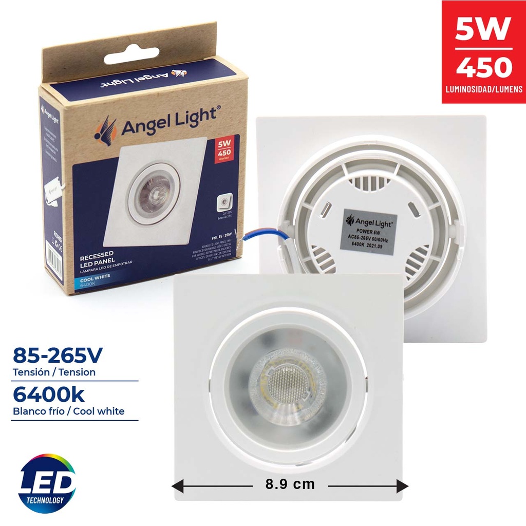 PANEL LED EMP CUAD MOVIBLE 5W ANGEL LIGHT 5-965