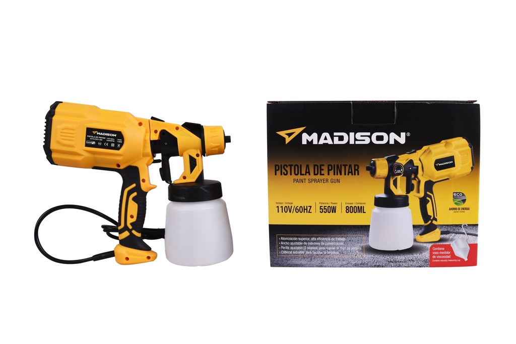 PISTOLA P/PINTAR 550W x 800ML MADISON 5-967