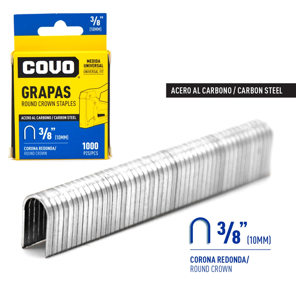 GRAPA REDONDA 3/8" (1000 PCS) COVO 5-986