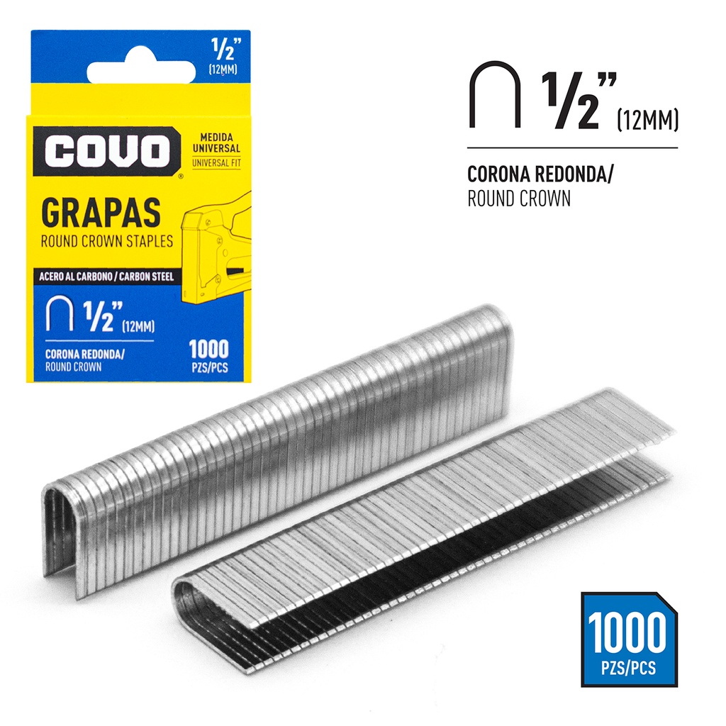 GRAPA REDONDA 1/2" (1000 PCS) COVO 5-987