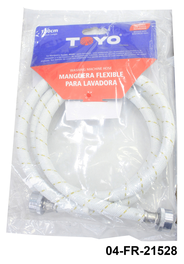 MANGUERA FLEX P/LAVADORA 1/2" C/CONEX 3/4" x 1,8MTS TOYO 6-037