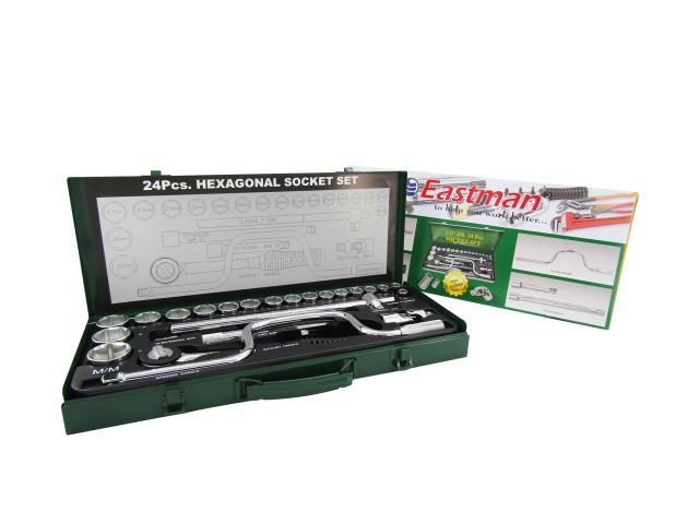 JUEGO DE RACHET 24 PCS x 1/2" EASTMAN 6-047