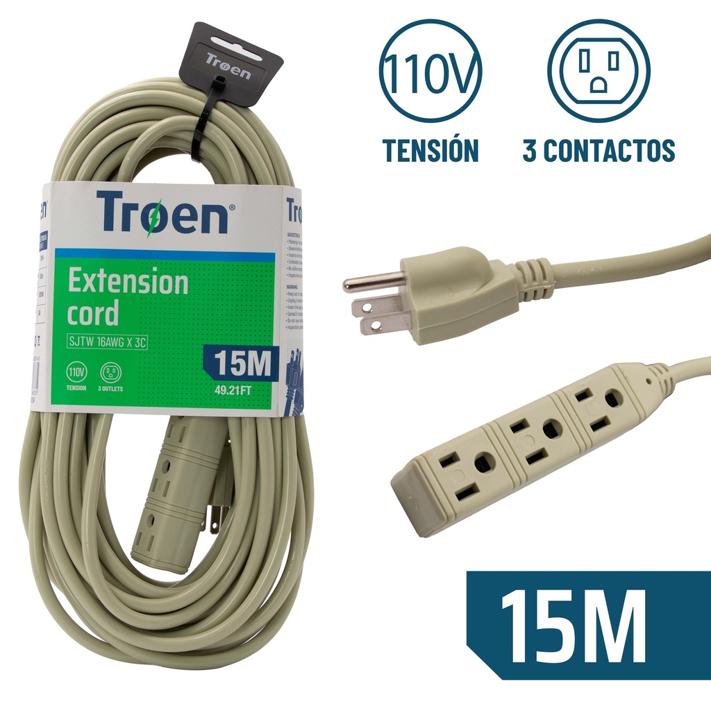 EXTENSION ELECTRICA 3x16 15MTS TROEN 6-109