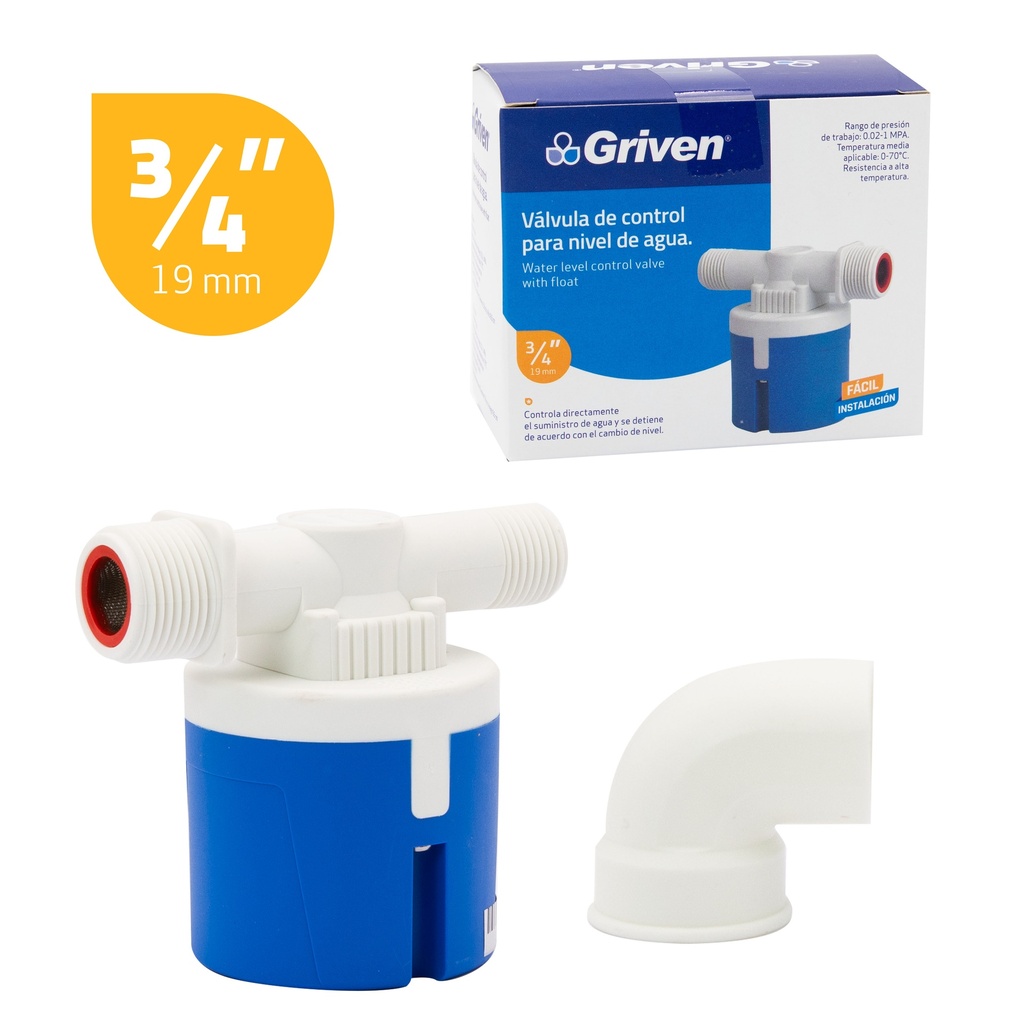 VALVULA DE CONTROL 3/4" P/TANQUE GRIVEN 6-123