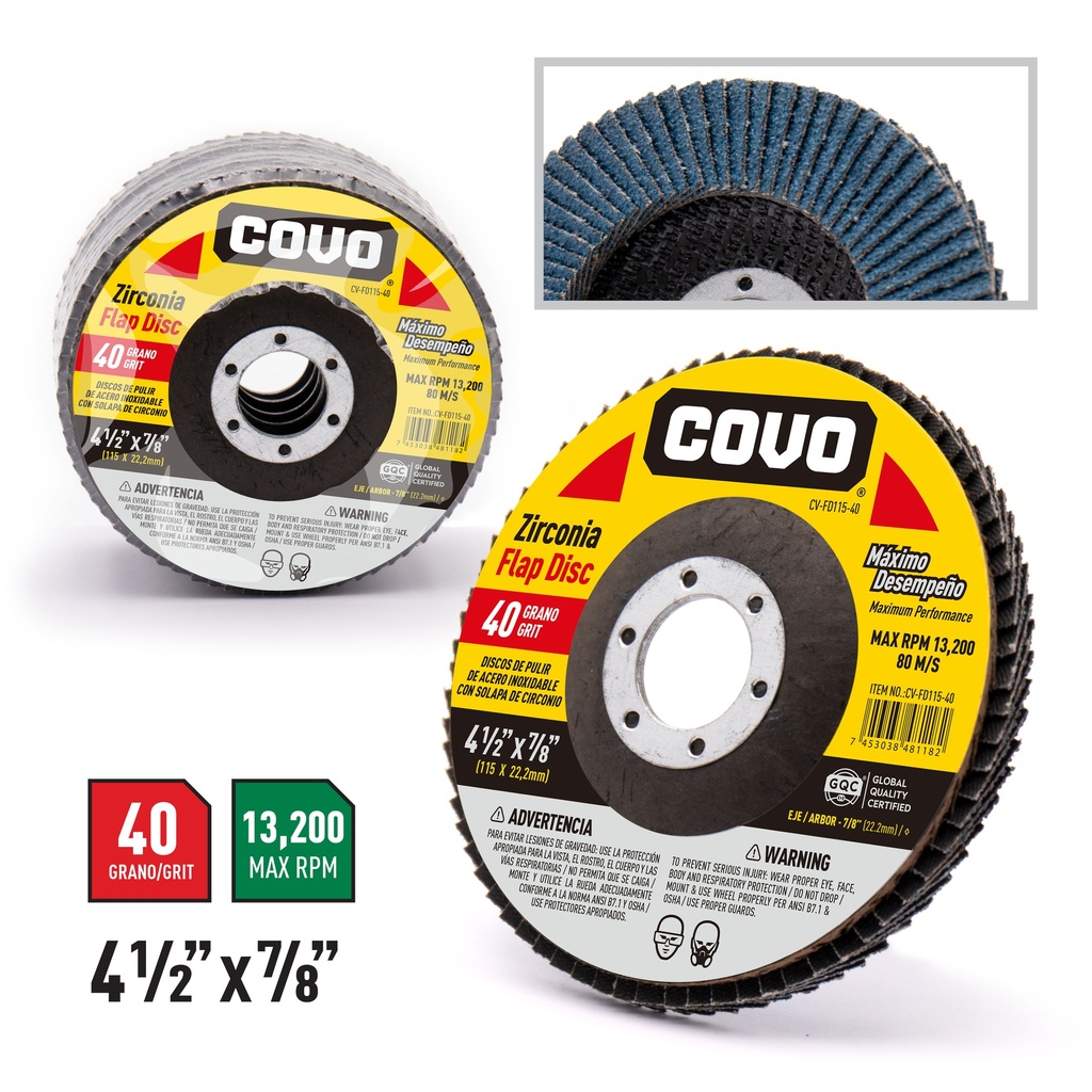 DISCO FLAP 4 1/2 DE 40 COVO 6-125
