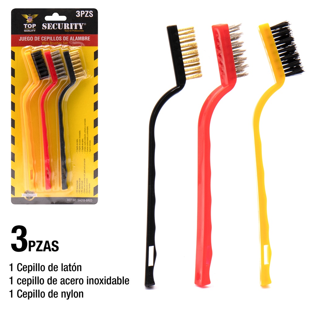 CEPILLO DE ALAMBRE DE 3 PZA SECURITY 6-211