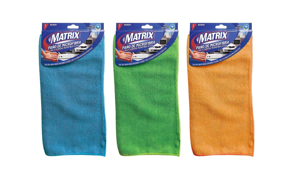 PAÑO MICROFIBRA MULTIPROPOSITO 35x35cm x UNID MATRIX 6-215