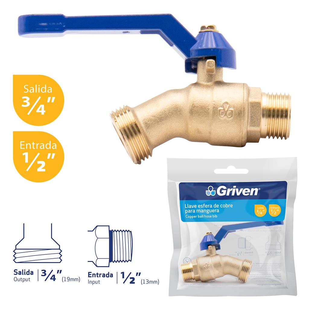 LLAVE MANGUERA PASO RAPIDO PICO CORTO GRIVEN 6-239