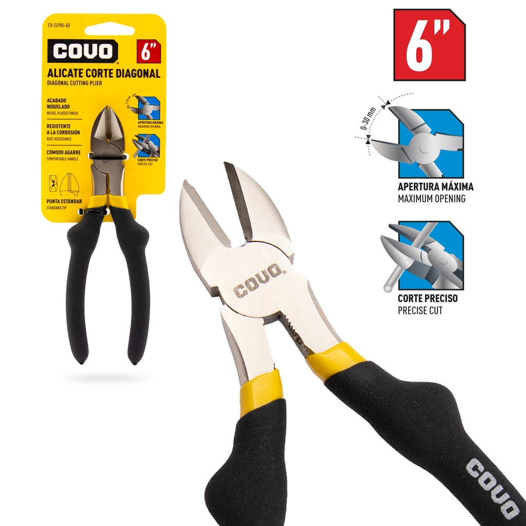 ALICATE CORTE DIAGONAL 6" COVO 6-253