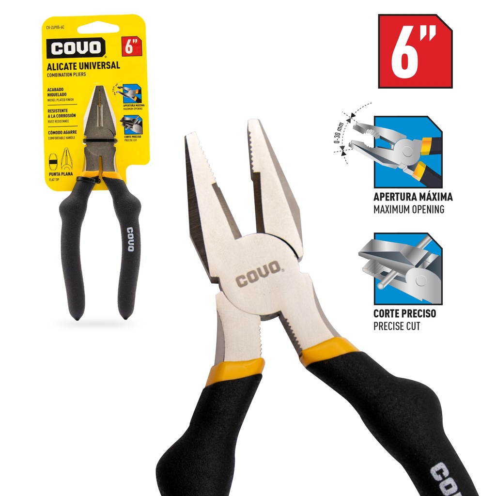 ALICATE ELECTRICISTA 6" COVO 6-255