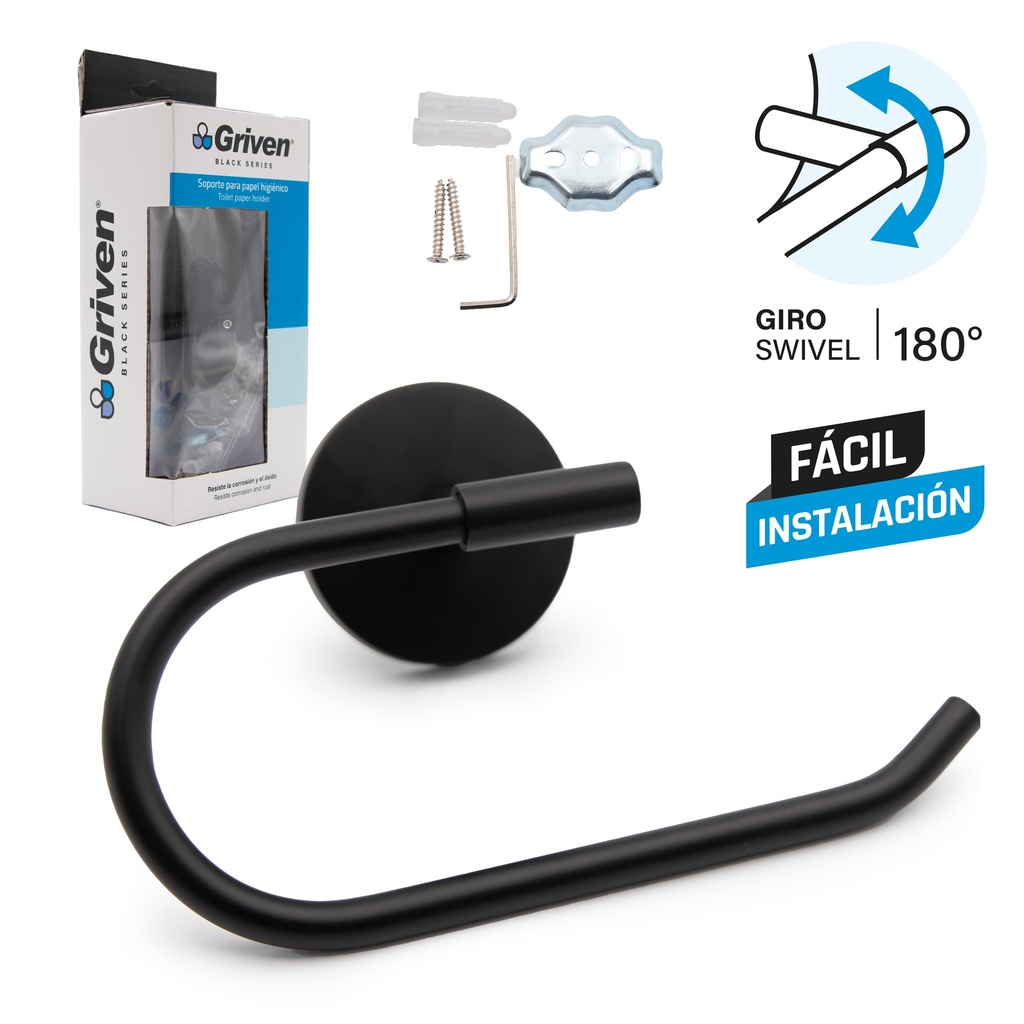 SOPORTE P/PAPEL HIGIENICO GRIVEN BLACK 6-261