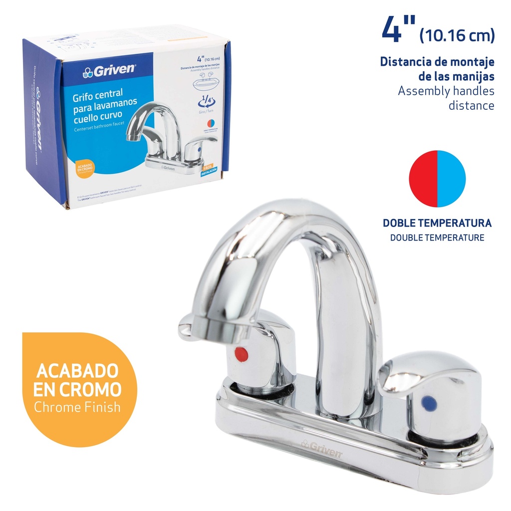 LLAVE LAVAMANO DOBLE METALICA GRIVEN 6-273