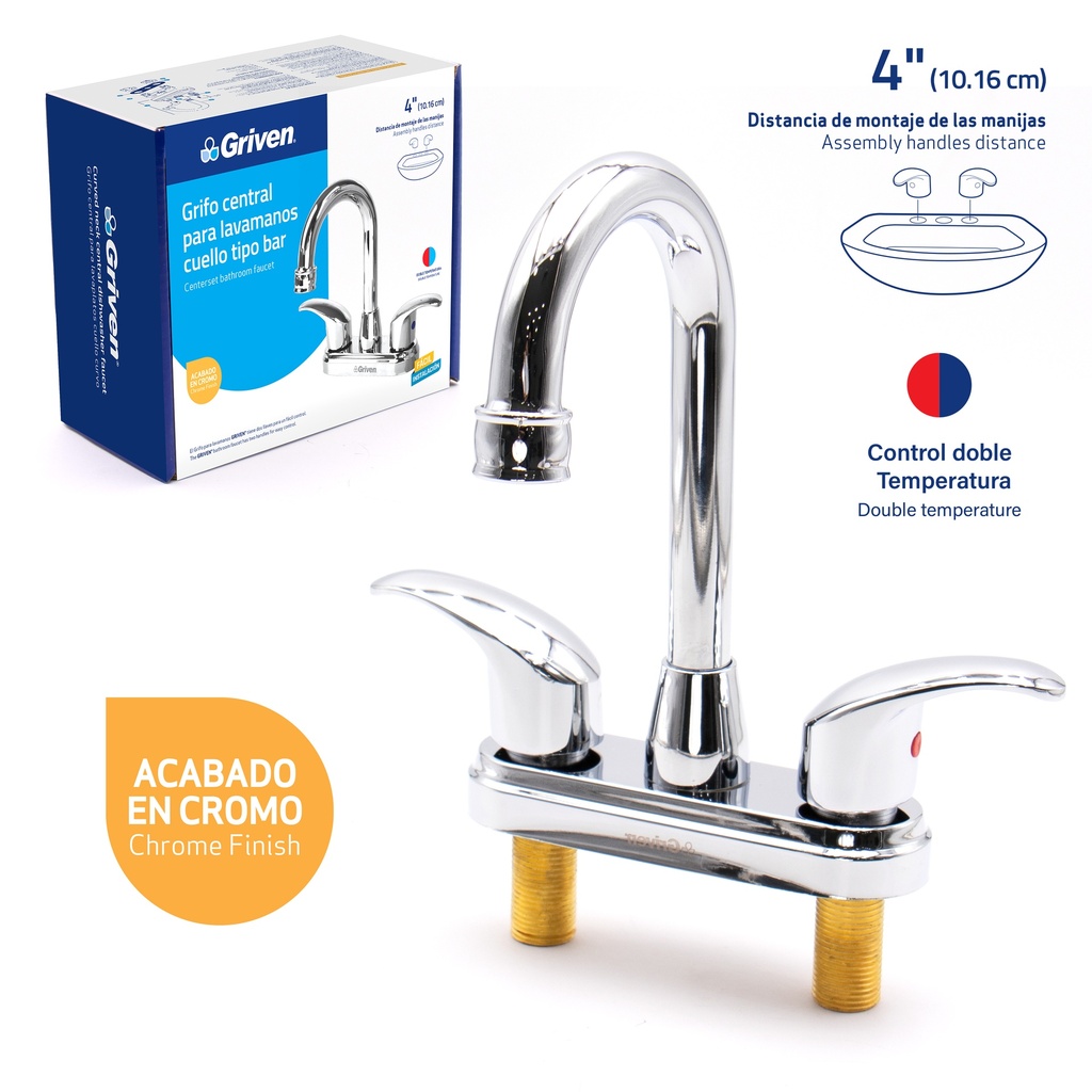 LLAVE LAVAMANO DOBLE METALICA GRIVEN 6-274