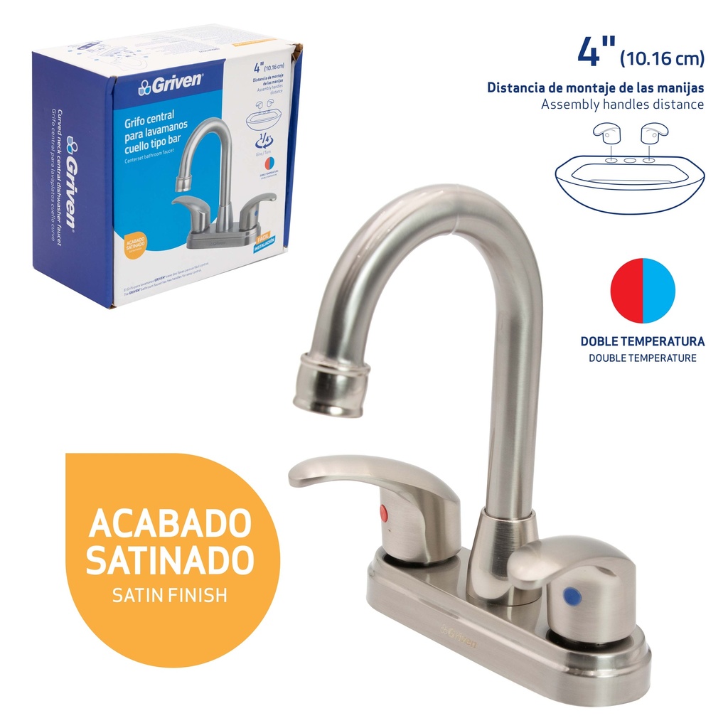 LLAVE LAVAMANO DOBLE METALICA GRIVEN 6-276