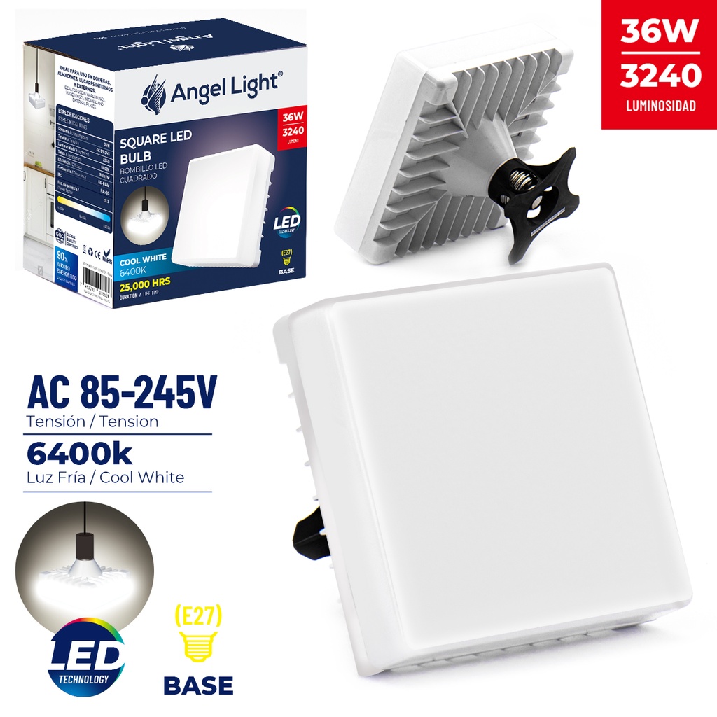 BOMBILLO LED CUADRADO 36W ANGEL LIGTH 6-283