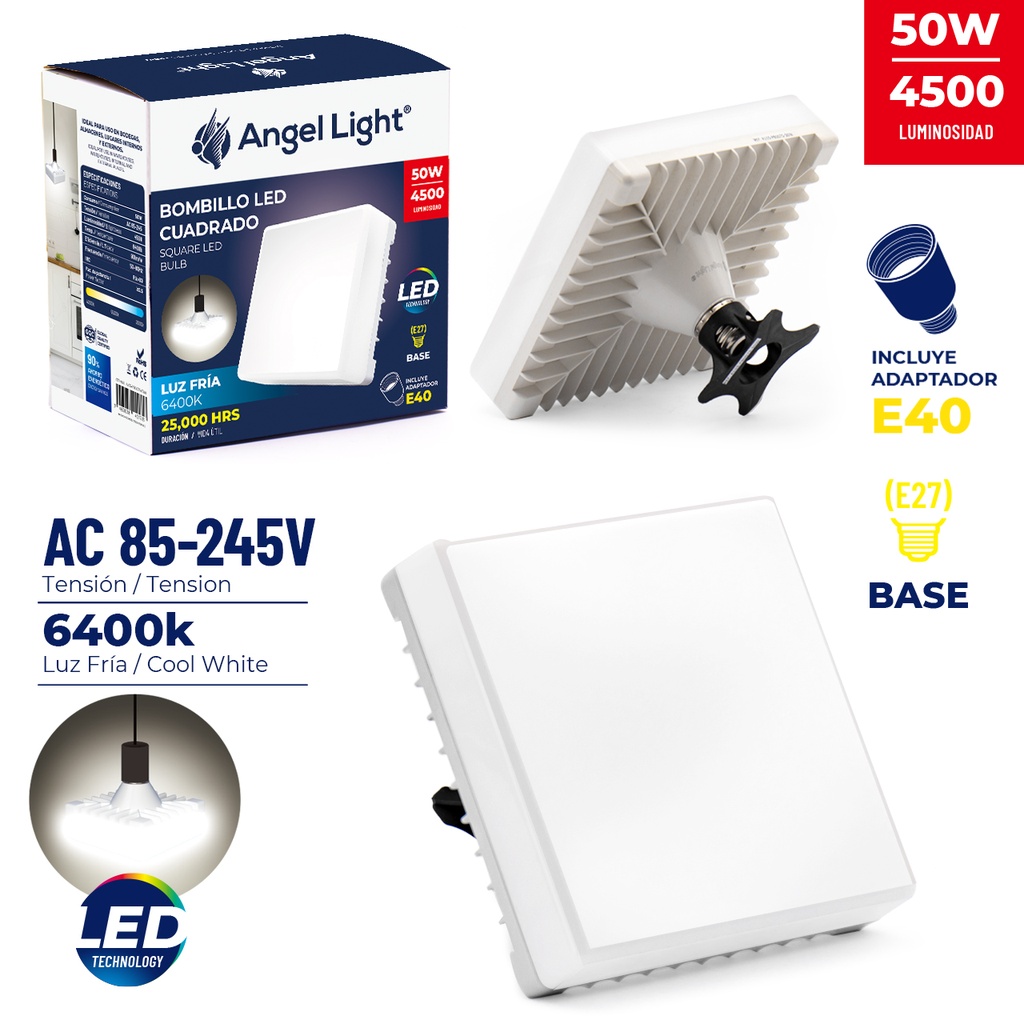 BOMBILLO LED CUADRADO 50W ANGEL LIGTH 6-284