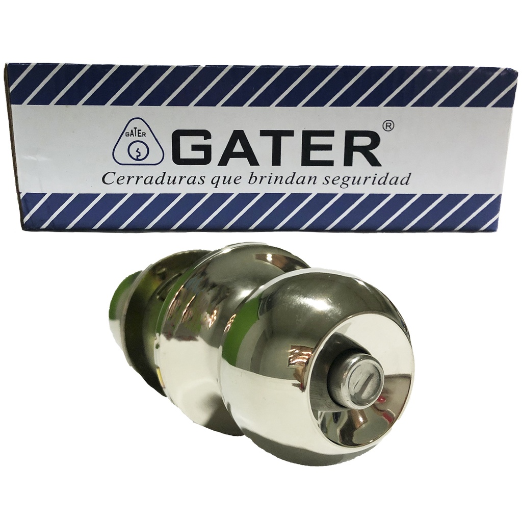 CERRADURA DE POMO BOTON PLATA GATER 6-302