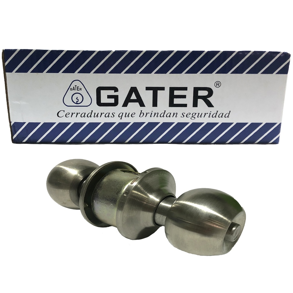 CERRADURA DE POMO BOTON PLATA MATE GATER 6-303