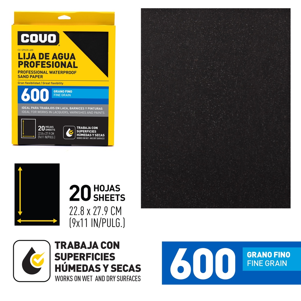 LIJA GRANO 600 x UNID COVO 6-391