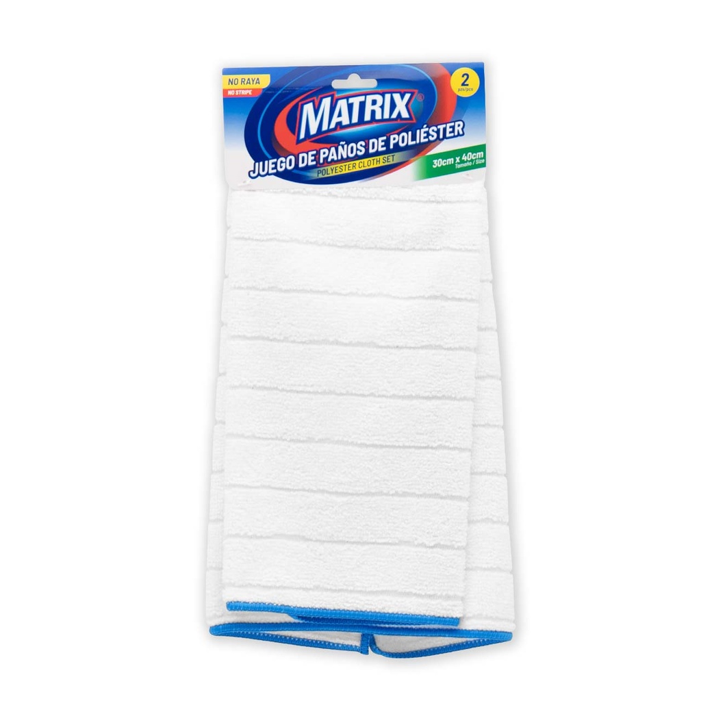 PAÑO POLIESTER x 2 UNID 30x40cm MATRIX 6-401