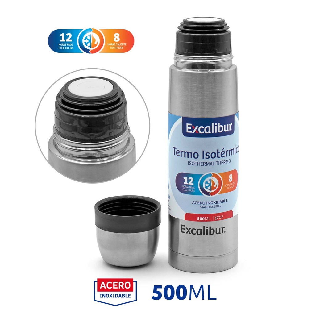 VASO TERMICO ALUMINIO x 500ML EXCALIBUR 6-402