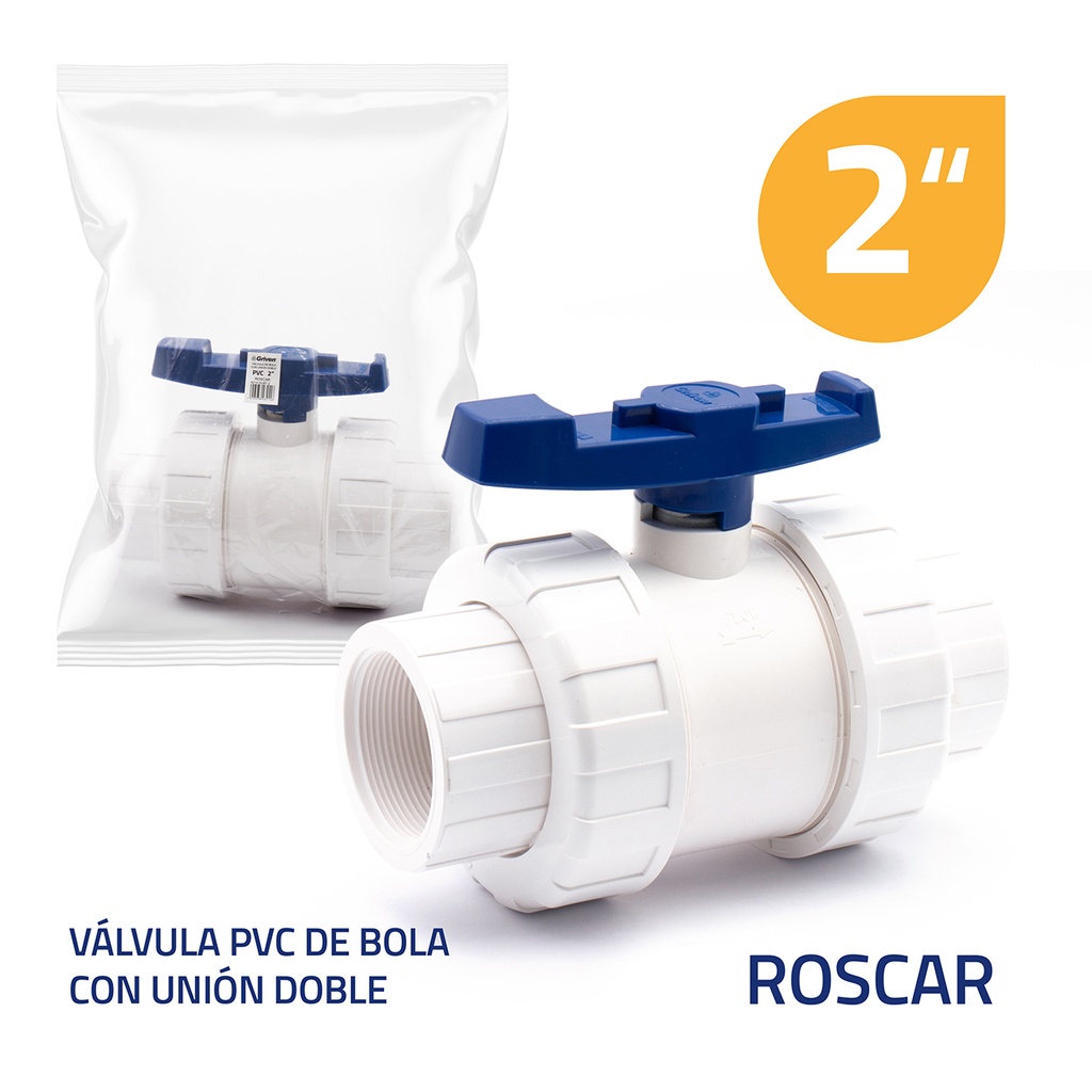 LLAVE DE BOLA C/UNION DOBLE 2" ROSCA GRIVEN 6-415 (DES)