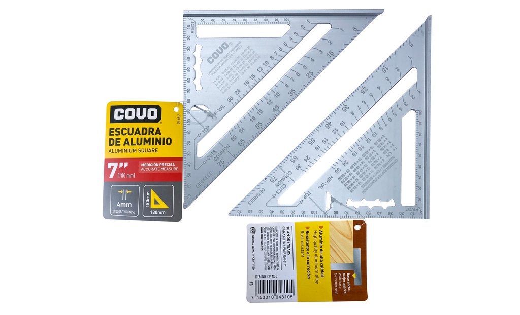 ESCUADRA DE ALUMINIO 7" COVO 6-422
