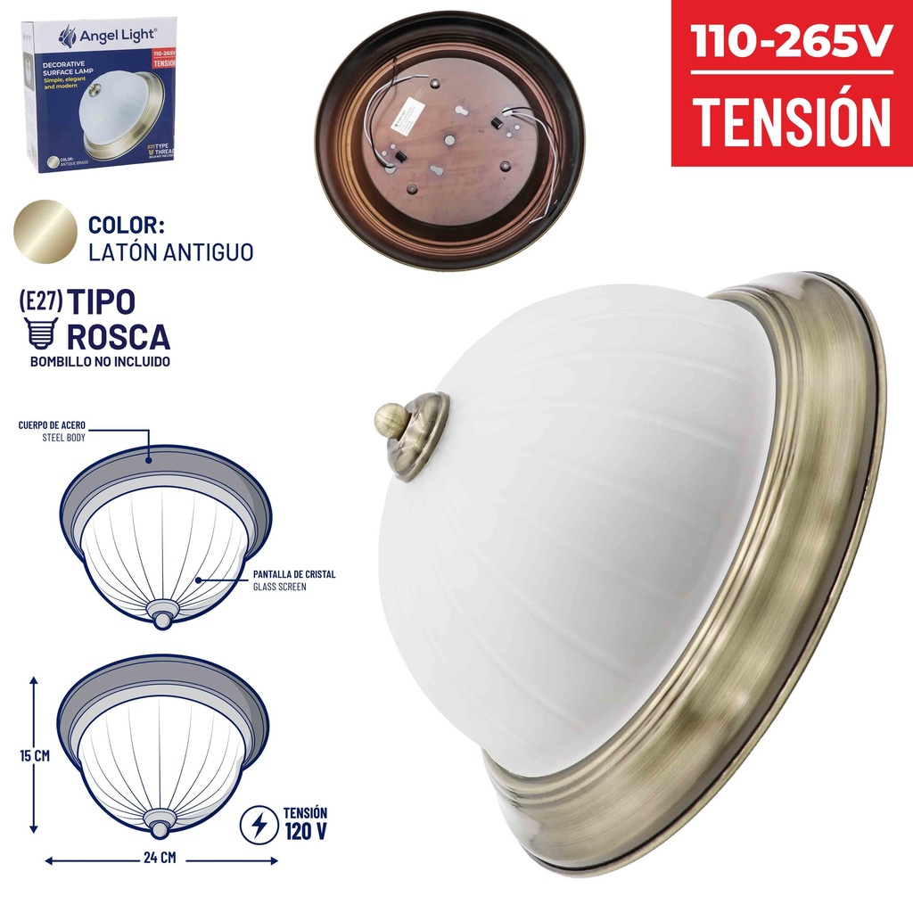 LAMPARA DECORATIVA ANTIQUE (SIN BOMBILLO) ANGEL LIGHT 6-433