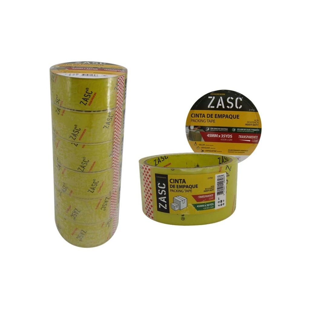CINTA EMBALAR TRANSPARENTE x 35Y ZASC 6-452