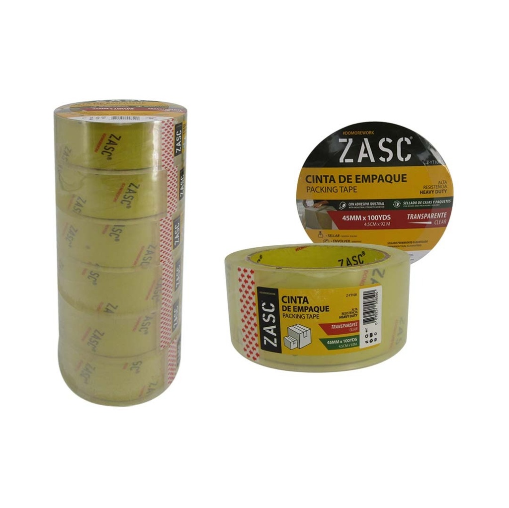 CINTA EMBALAR TRANSPARENTE x 100Y ZASC 6-453