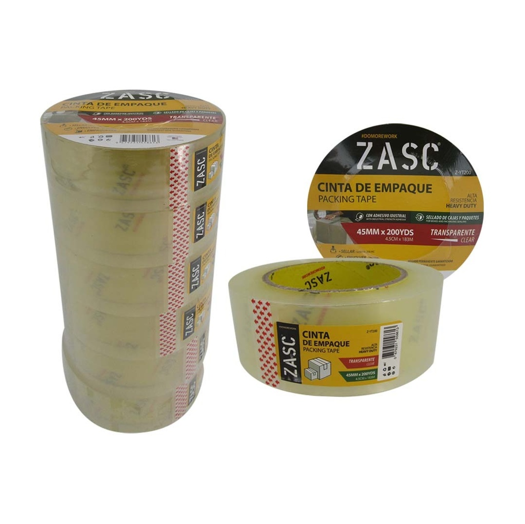 CINTA EMBALAR TRANSPARENTE x 200Y ZASC 6-454