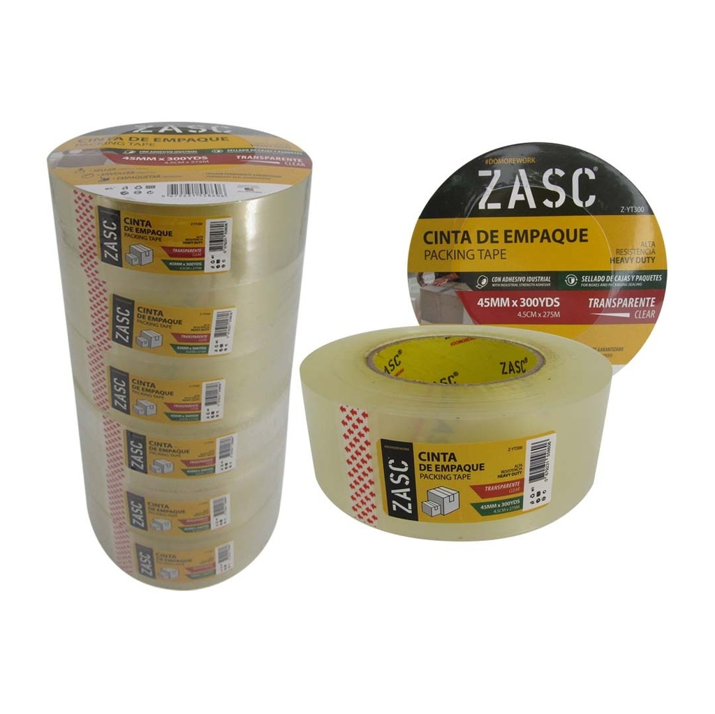CINTA EMBALAR TRANSPARENTE x 300Y ZASC 6-455